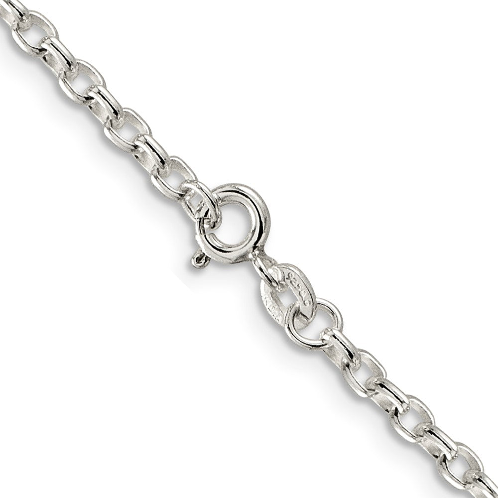 Order Stylish 2.75mm Oval Fancy Rolo Link Chain in Sterling Silver - Affordable Price