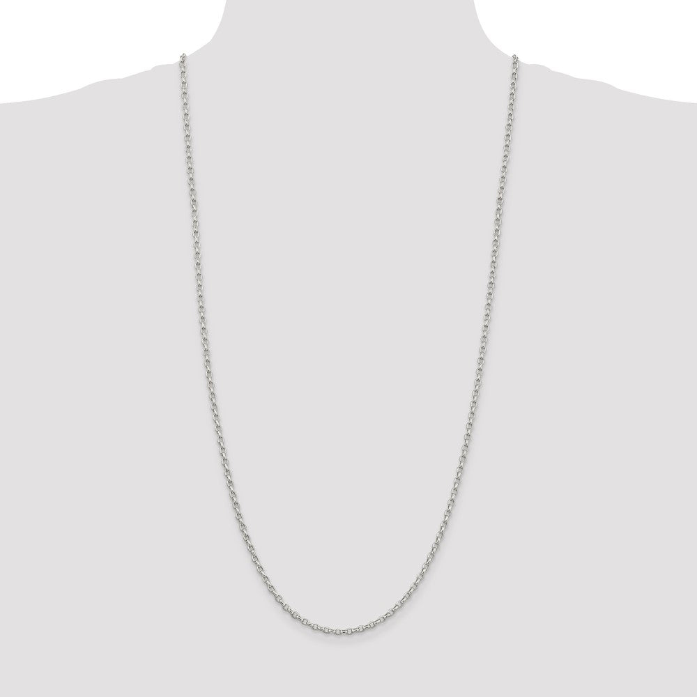 Buy Stylish 2.75mm Sterling Silver Elegant Oval Rolo Chain - Luxury Value!