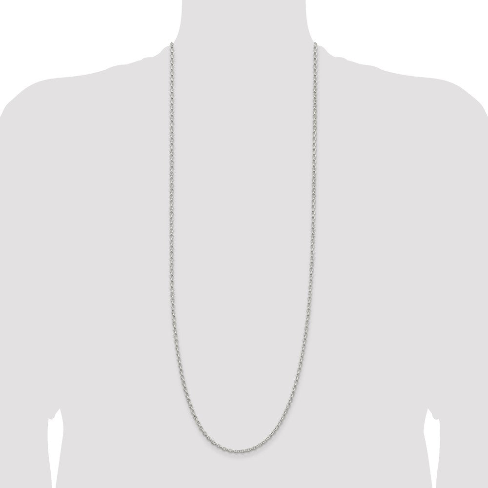 Buy Stylish 2.75mm Sterling Silver Elegant Oval Rolo Chain - Luxury Value!