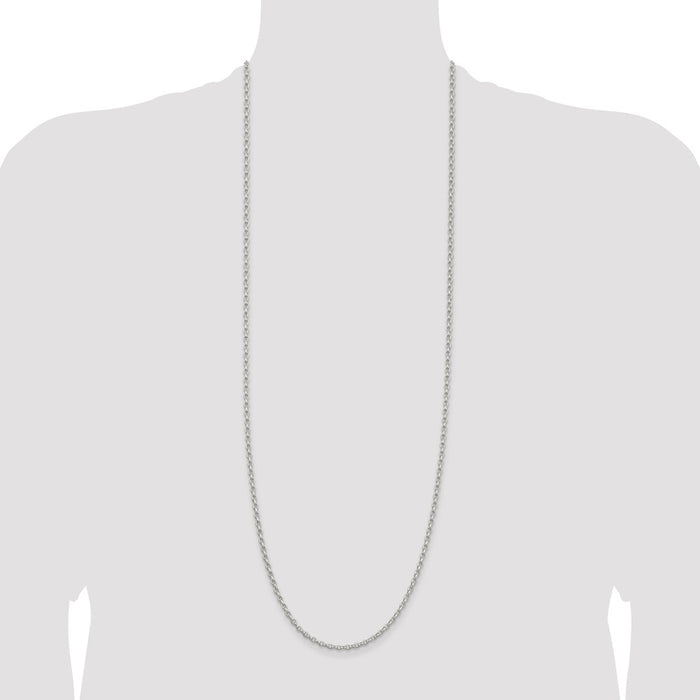 Buy Stylish 2.75mm Sterling Silver Elegant Oval Rolo Chain - Luxury Value!-4