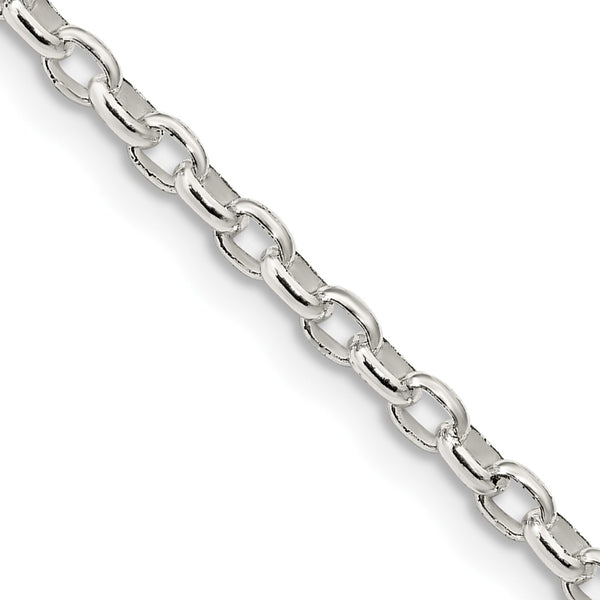 2.75mm Oval Fancy Rolo Link Chain in Sterling Silver