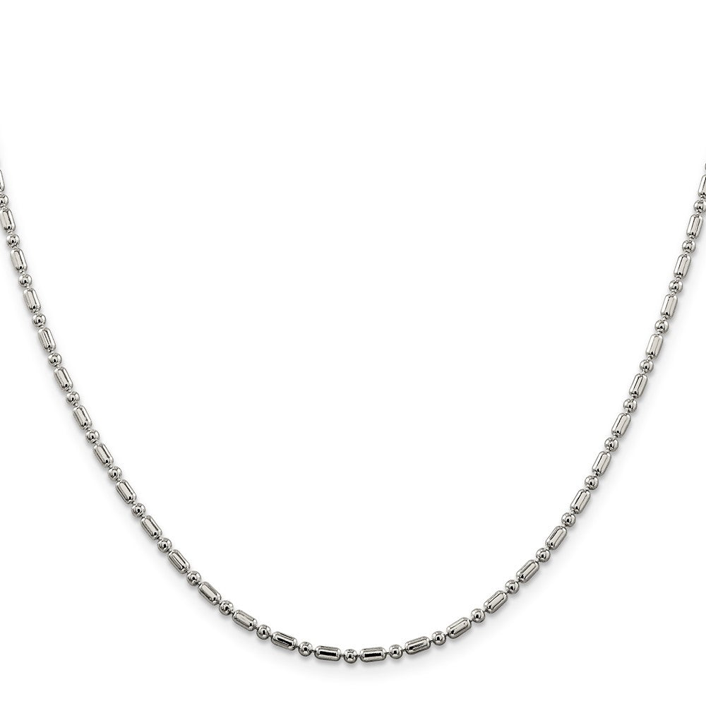Buy Stylish 2mm Sterling Silver Decorative Beaded Chain - Affordable Luxury!