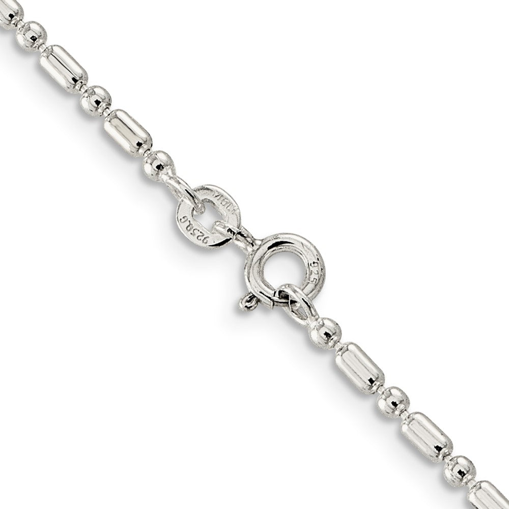 Buy Stylish 2mm Sterling Silver Decorative Beaded Chain - Affordable Luxury!