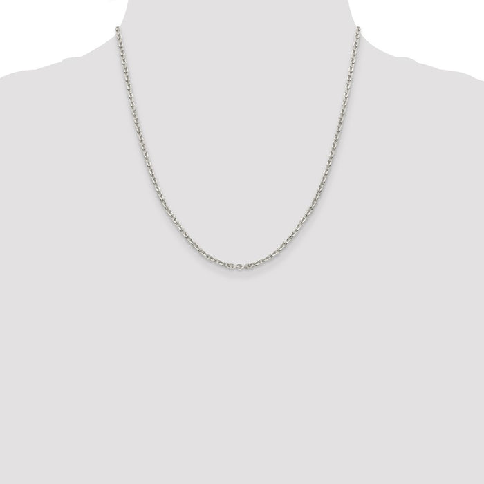 High-Quality 2.75mm Sterling Silver Flat Cable Link Chain - Stylish Value!-4