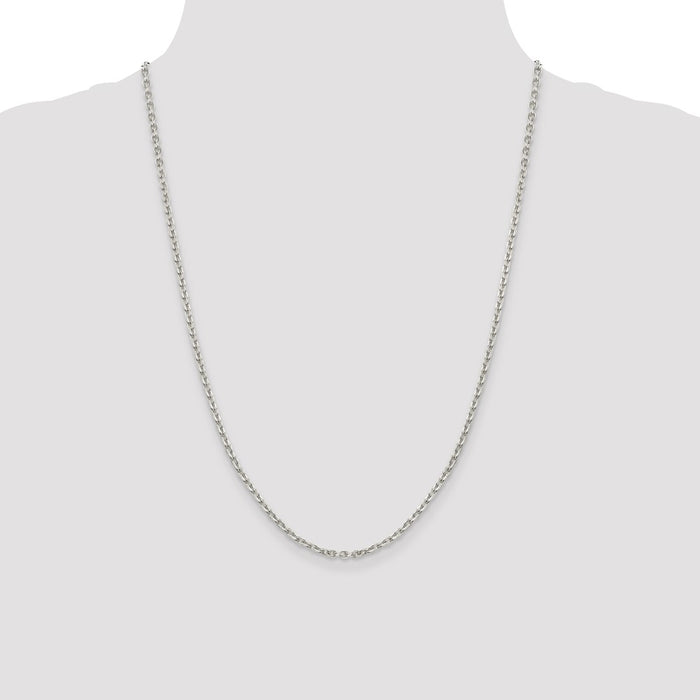 Buy Stylish 2.75mm Sterling Silver Flat Cable Link Chain - Luxury Quality-4