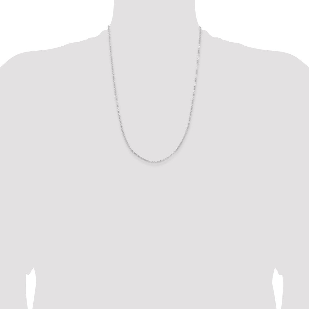 Buy Stylish 2mm Rhodium-Plated Sterling Silver Rolo Chain - Affordable Luxury