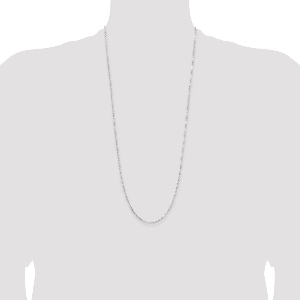 Buy Stylish 2mm Rhodium-Plated Sterling Silver Rolo Chain - Affordable Luxury