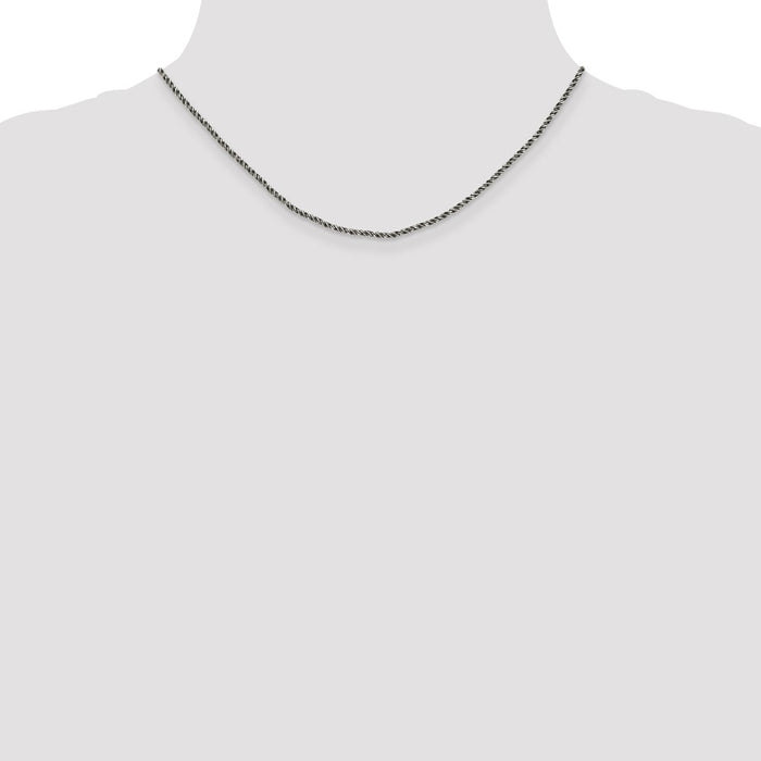 Buy Stylish Ruthenium-Plated Sterling Silver 1.7mm Wheat Chain - Affordable Luxury-4