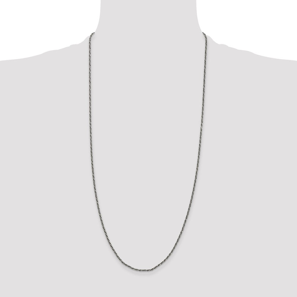 High-Quality Ruthenium-Plated Sterling Silver 1.7mm Wheat Chain - Stylish Value