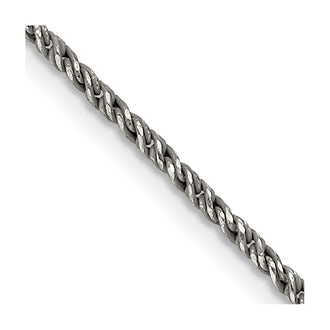 Buy Stylish Ruthenium-Plated Sterling Silver 1.7mm Wheat Chain - Affordable Elegance