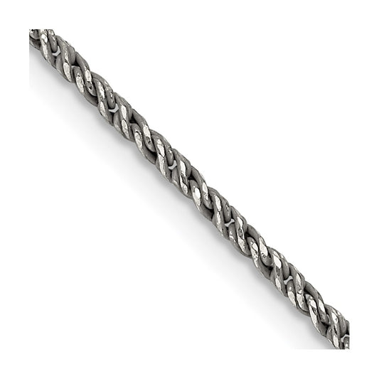 High-Quality Ruthenium-Plated Sterling Silver 1.7mm Wheat Chain - Stylish Value