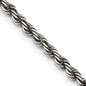 Buy Stylish Ruthenium-Plated 3.4mm Sterling Silver Rope Chain - Affordable Value!-5