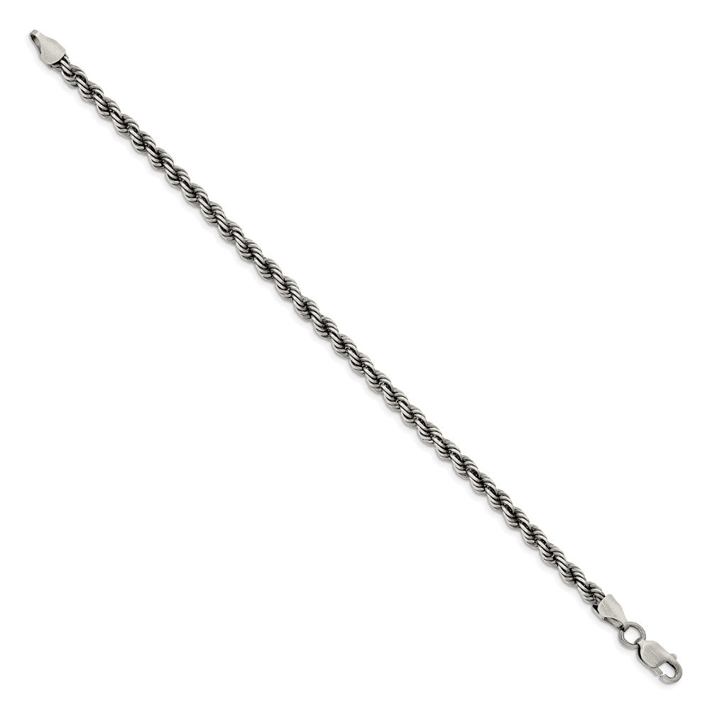 Exclusive 4.5mm Ruthenium-Plated Sterling Silver Rope Chain - Stylish Value!