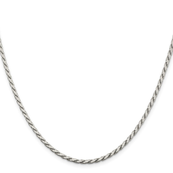2.5mm Sterling Silver Flat Rope Chain - Meets