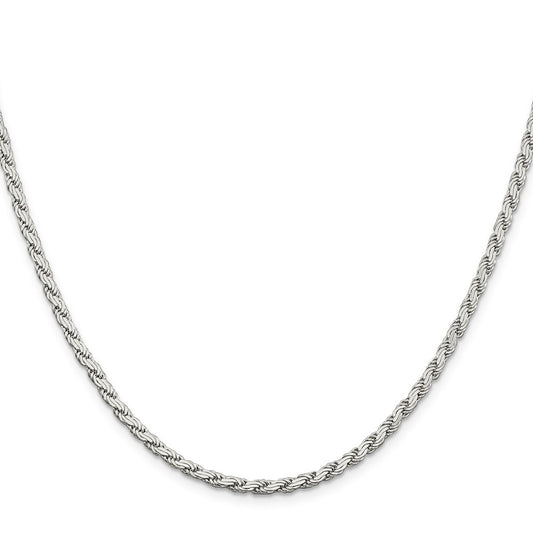 Buy Stylish 3.1mm Flat Rope Chain in Sterling Silver - Affordable Luxury
