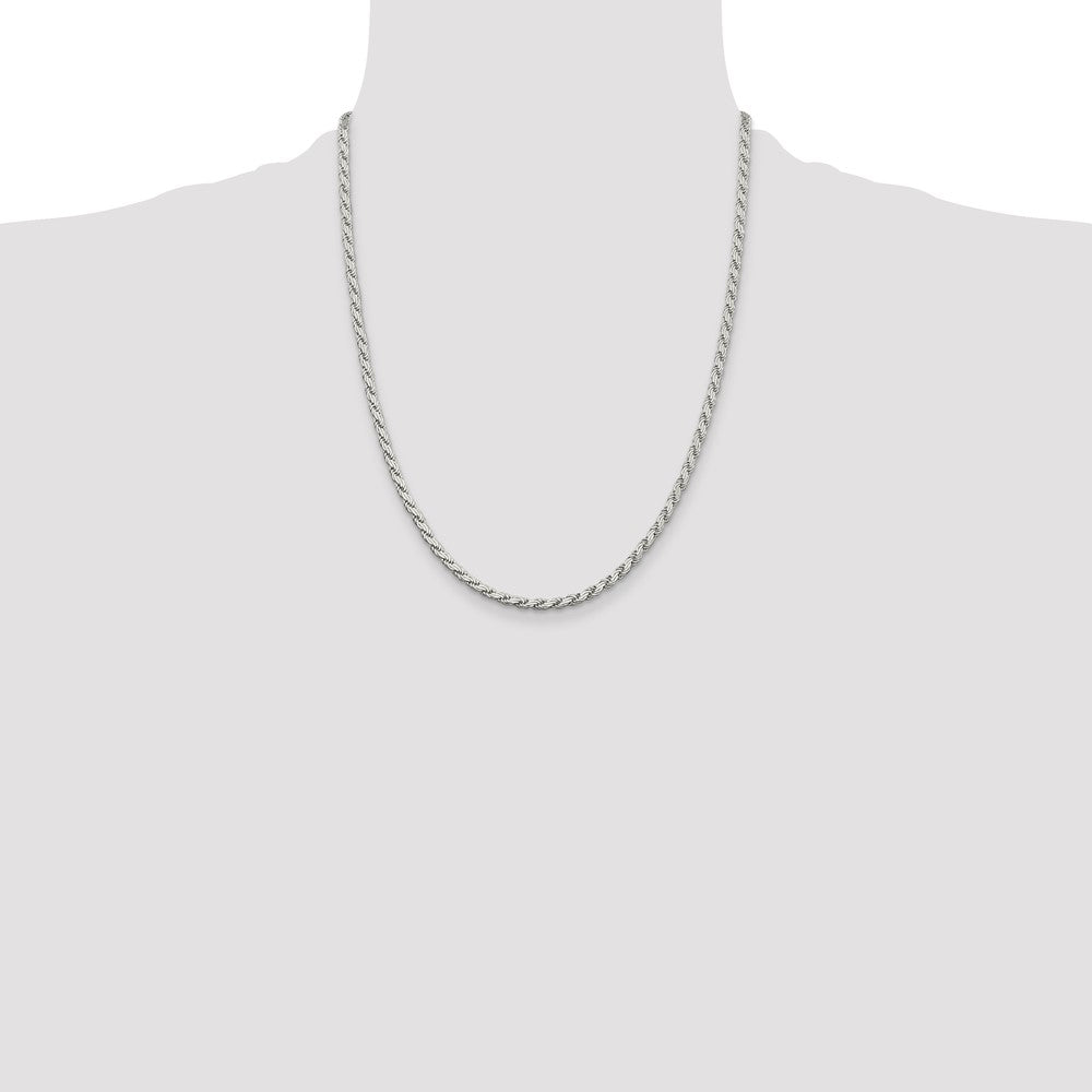 Buy Exclusive 3.1mm Flat Rope Chain in Sterling Silver - Stylish & Affordable!