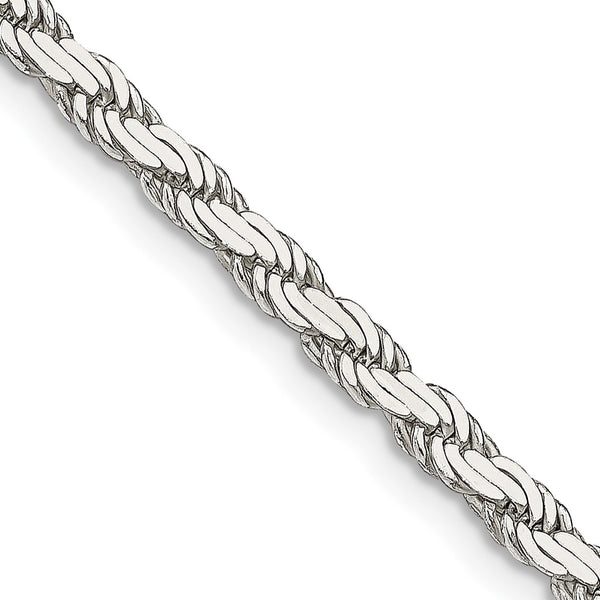 3.1mm Flat Rope Chain in Sterling Silver