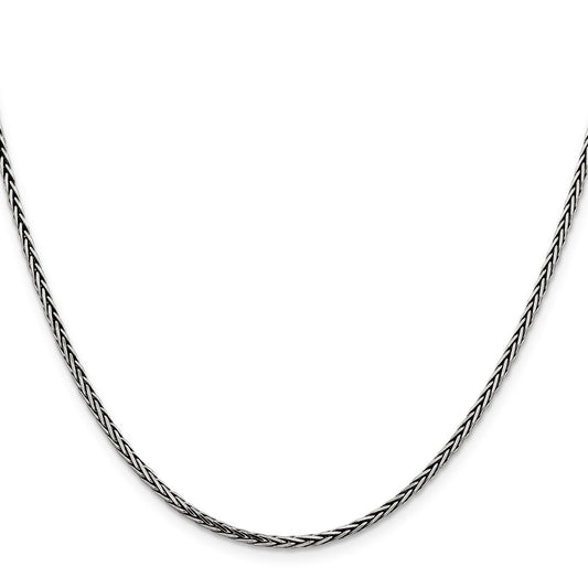 Buy Stylish Antiqued Sterling Silver 2.2mm Solid Square Spiga Chain