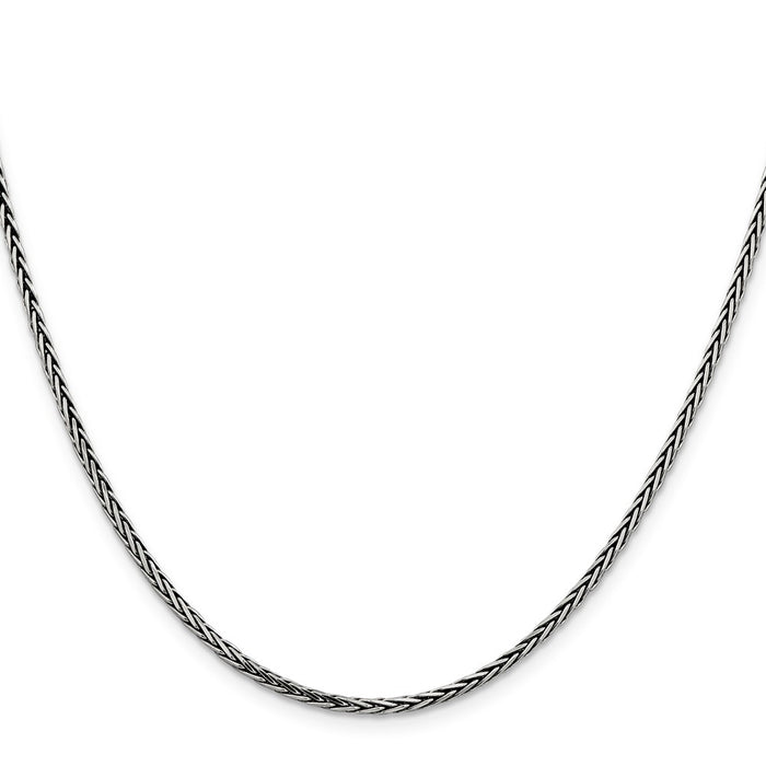 Buy Exclusive Antiqued Sterling Silver 2.2mm Solid Square Spiga Chain - Stylish Value!-2