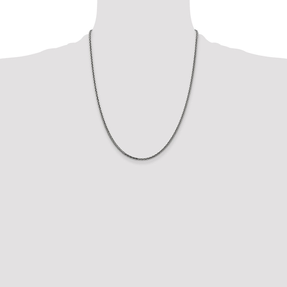 Buy Stylish Antiqued Sterling Silver 2.2mm Solid Square Spiga Chain