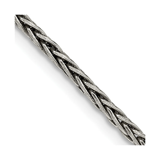 Buy Stylish Antiqued Sterling Silver 2.2mm Solid Square Spiga Chain
