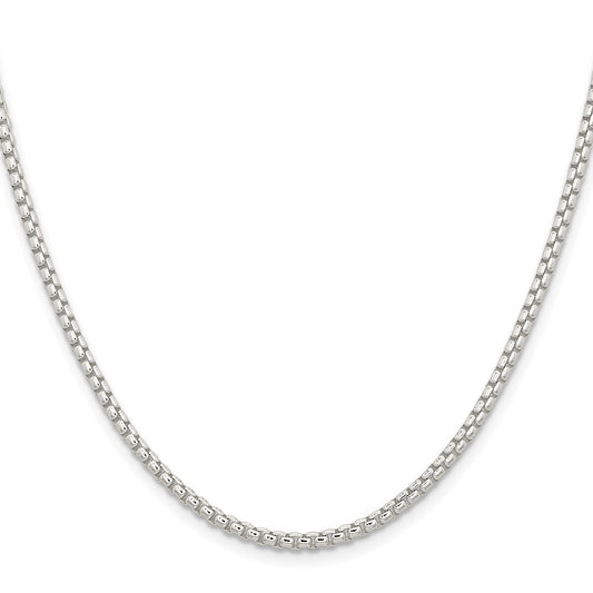 Buy Stylish 2.6mm Round Box Chain in Sterling Silver | Affordable Luxury