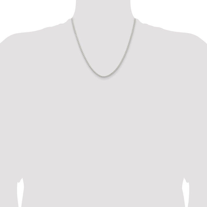 High-Quality 2.6mm Round Box Chain in Sterling Silver - Stylish & Affordable!-4