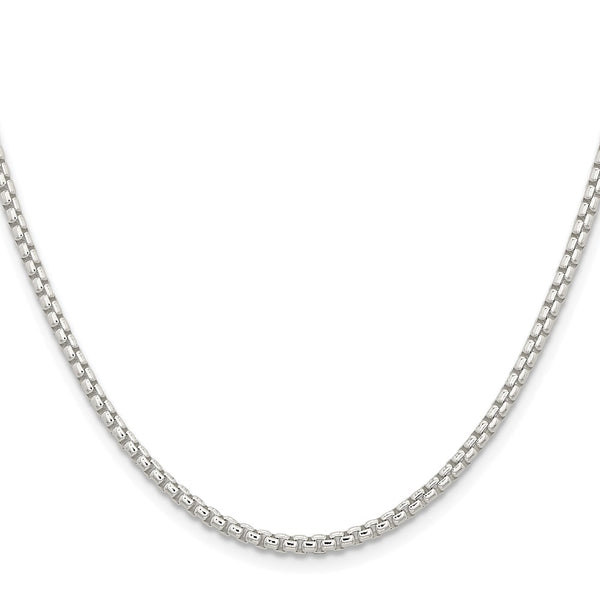 Rhodium-Plated Sterling Silver 2.6mm Round Box Chain - Style GR1-1031256