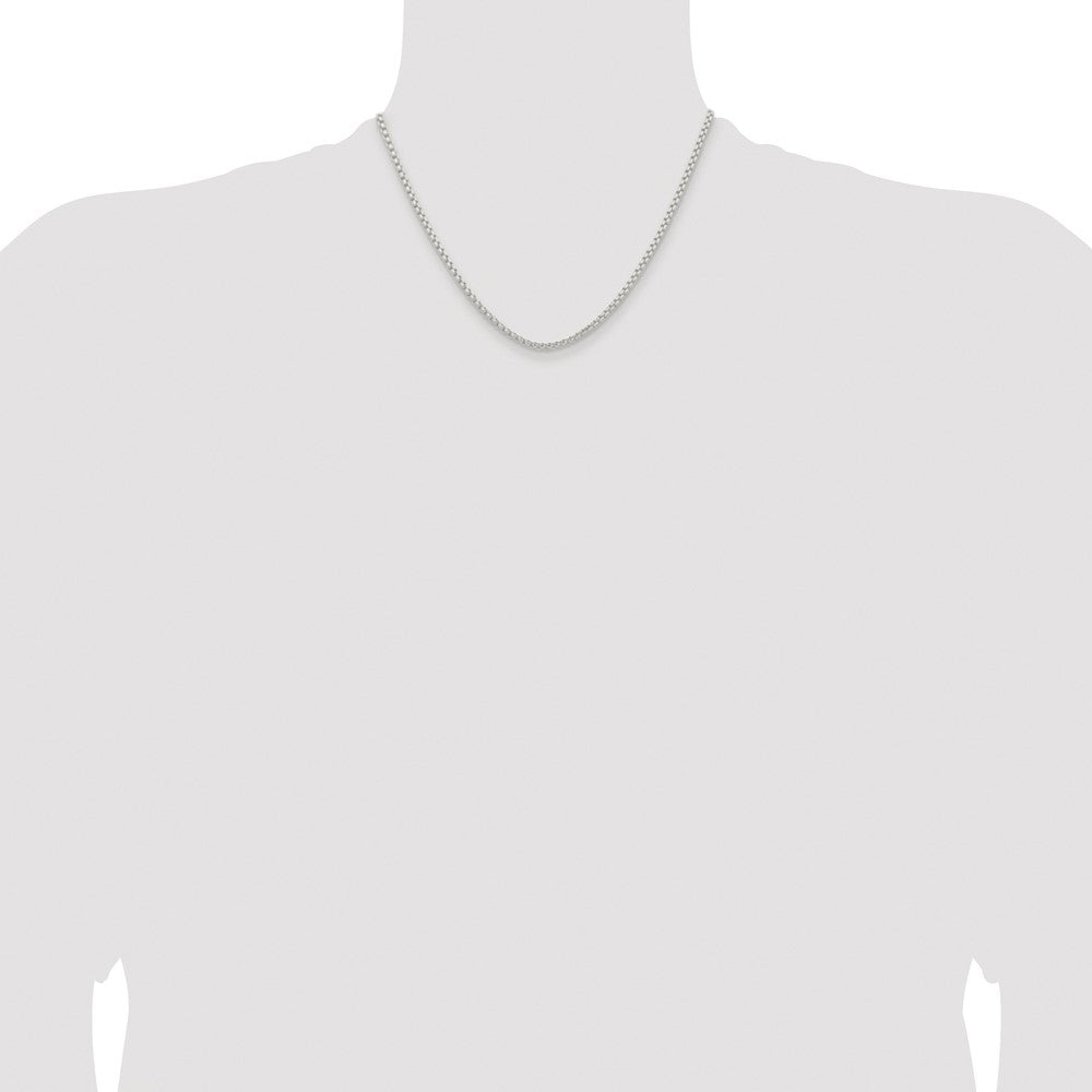 Exclusive Rhodium-Plated Sterling Silver 2.6mm Box Chain - Affordable Quality