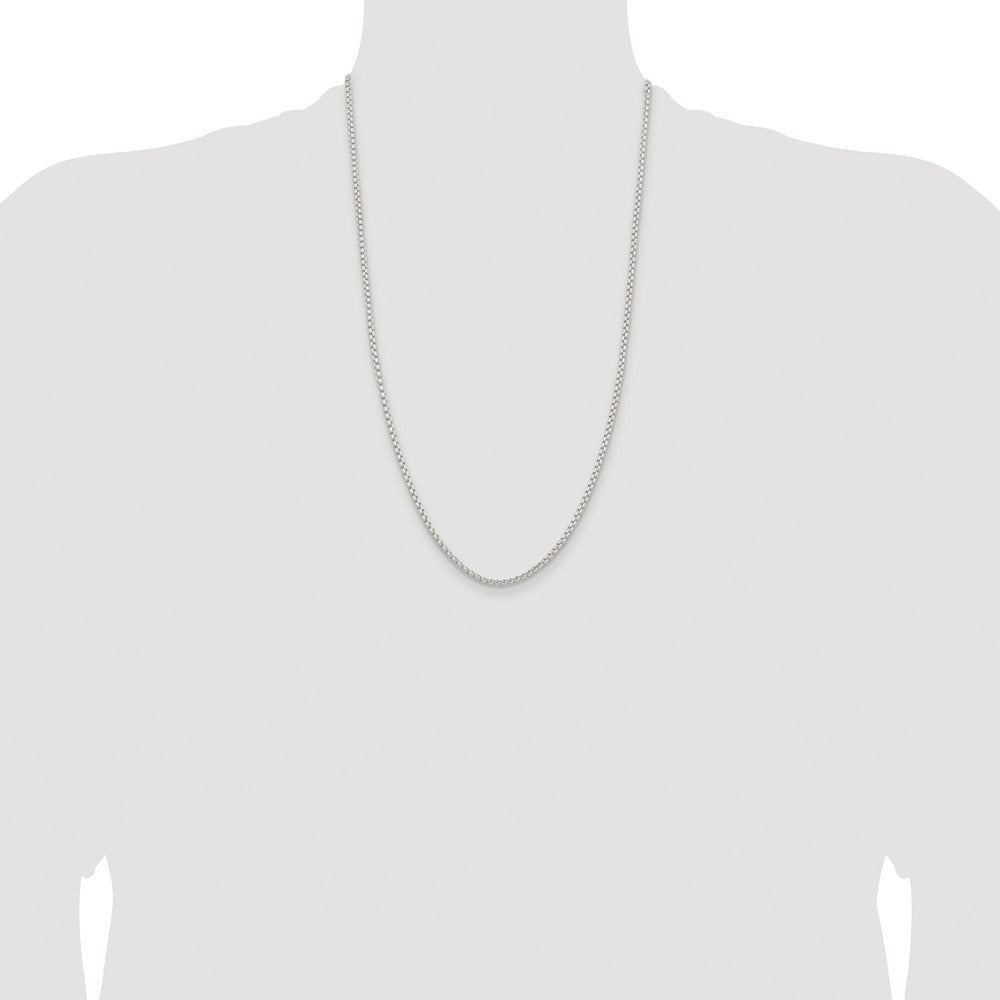 Buy Exclusive 2.6mm Rhodium-Plated Sterling Silver Box Chain - Stylish & Affordable
