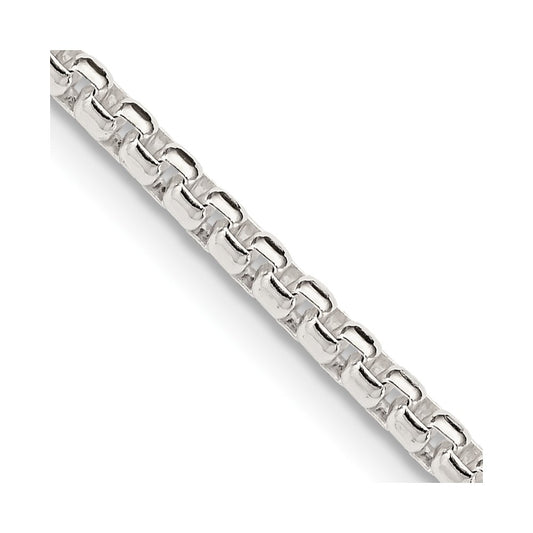 Buy Stylish 2.6mm Round Box Chain in Sterling Silver | Affordable Luxury