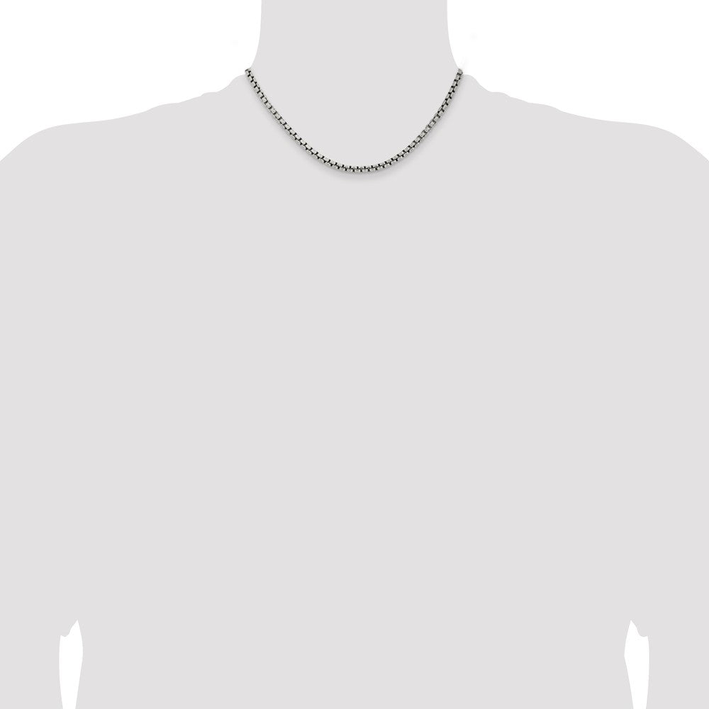 Buy Stylish Antiqued Sterling Silver 3.6mm Round Box Chain - Affordable Luxury!