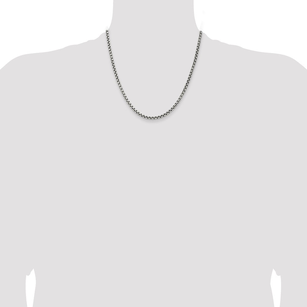 Exclusive Antiqued Sterling Silver 3.6mm Box Chain - Stylish & Affordable