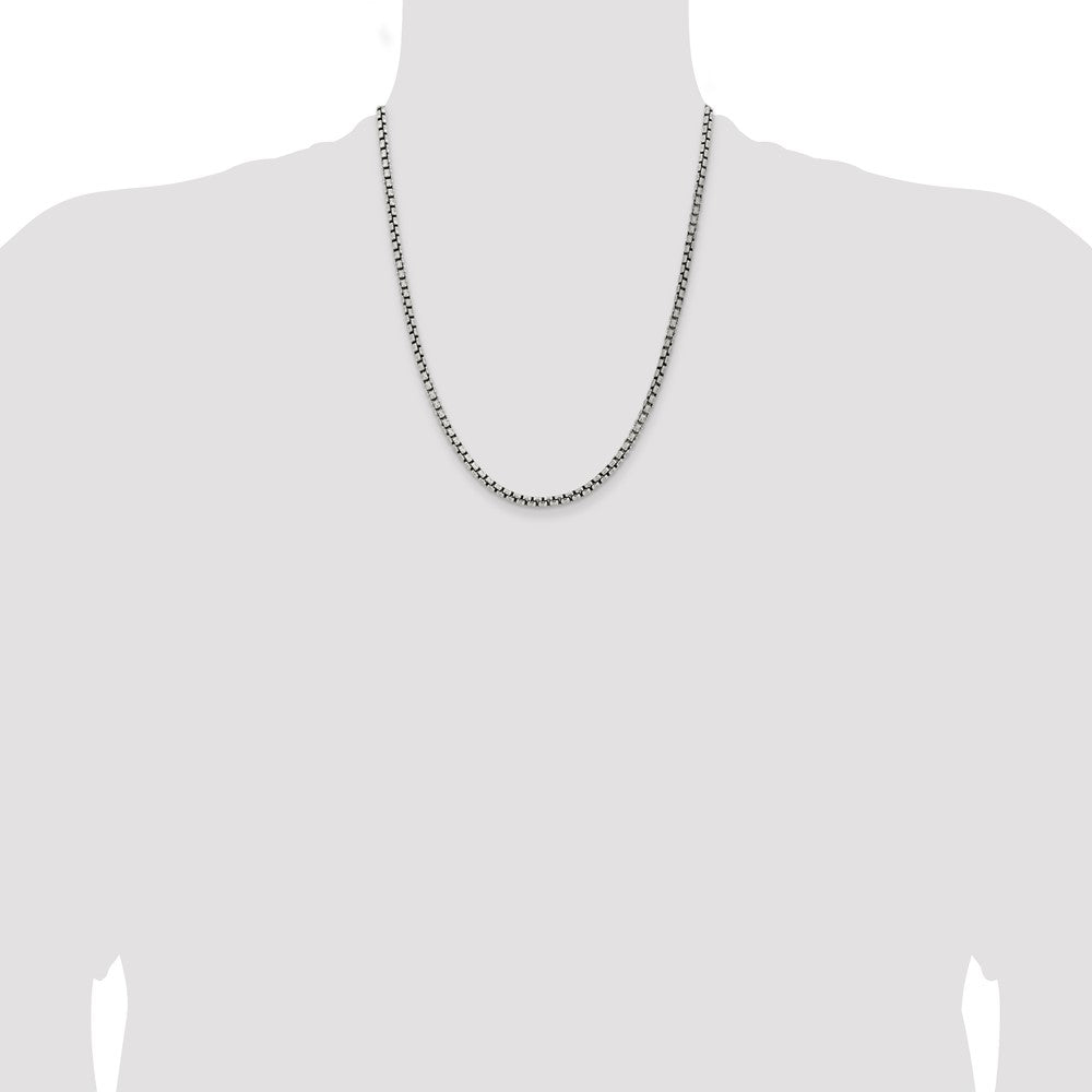 Buy Stylish Antiqued Sterling Silver 3.6mm Round Box Chain | Affordable Value