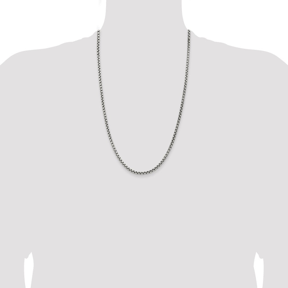 Buy Stylish Antiqued Sterling Silver 3.6mm Round Box Chain - Affordable Elegance