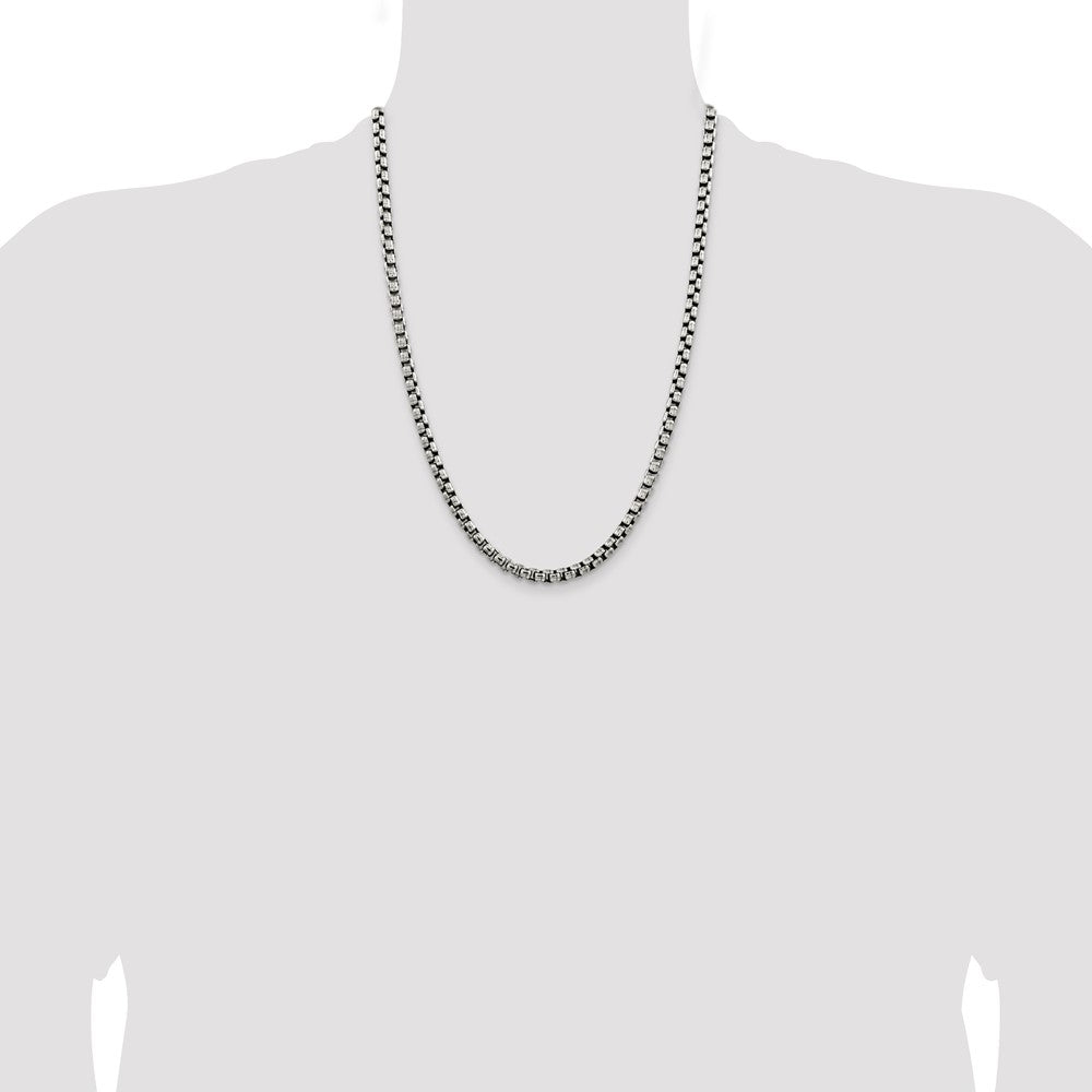 Buy Stylish Antiqued Sterling Silver 5.2mm Round Box Chain - Luxury Value!