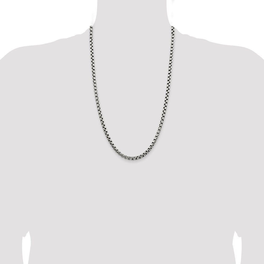 Buy Stylish Antiqued Sterling Silver 5.2mm Round Box Chain - Luxury Value!
