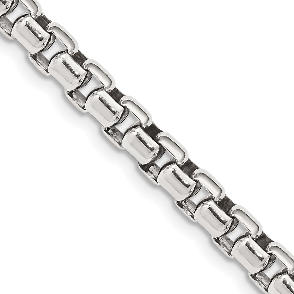 High-Quality Antiqued Sterling Silver 5.2mm Round Box Chain - Stylish Value!