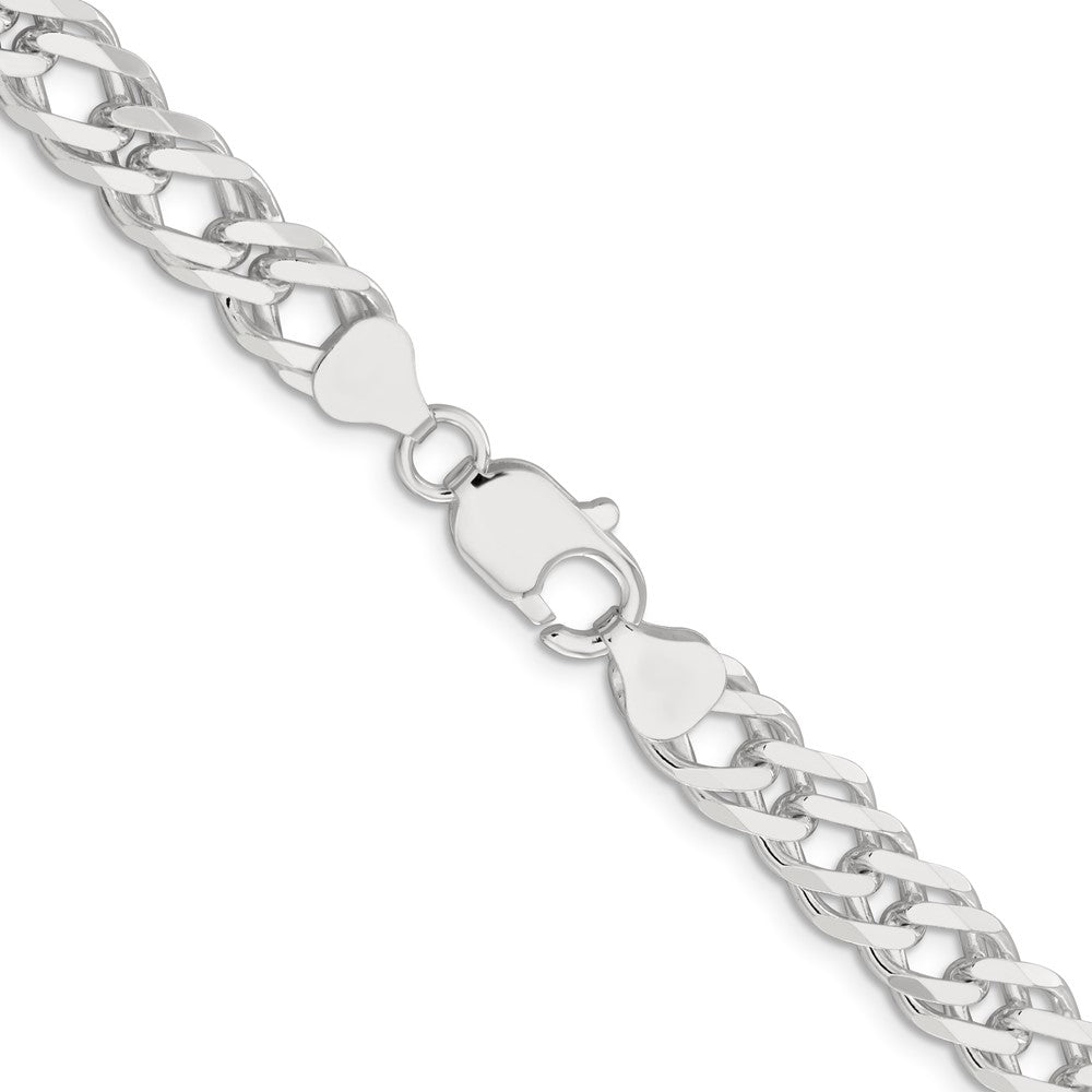 Buy Stylish 7.75mm Sterling Silver Double Curb Chain - 6-Sided Flat Links