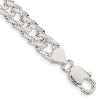 Exclusive 7.75mm Sterling Silver Double Curb Chain - Stylish & Affordable!