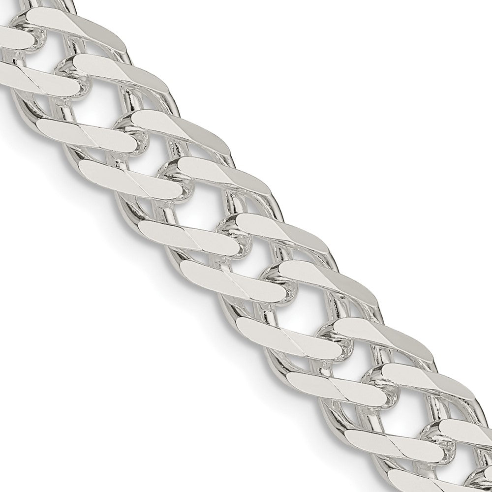 Buy Stylish 7.75mm Sterling Silver Double Curb Chain - 6-Sided Flat Links