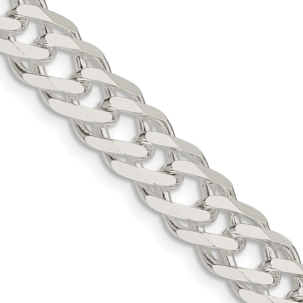 7.75mm Sterling Silver Double Curb Chain - Flat