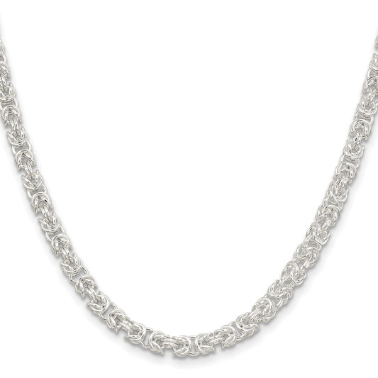 High-Quality 4.75mm Sterling Silver Byzantine Chain - Stylish & Affordable!