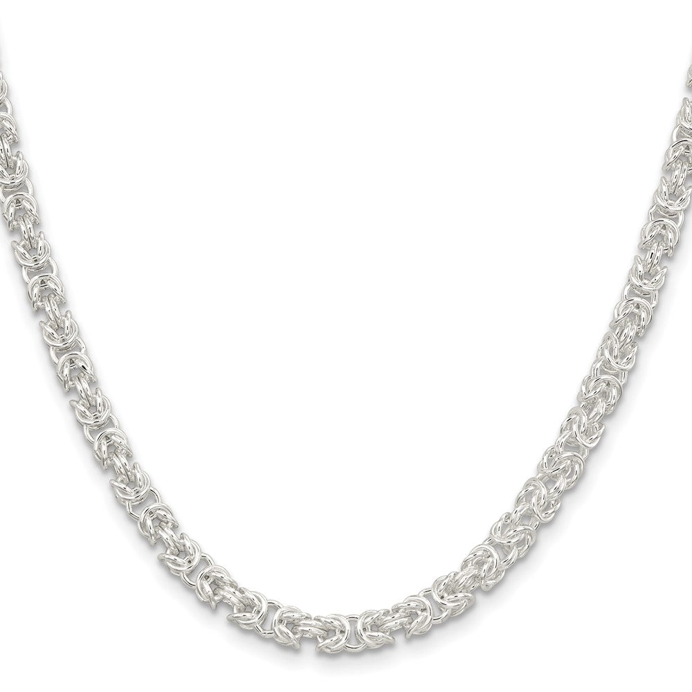 High-Quality 4.75mm Sterling Silver Byzantine Chain - Stylish & Affordable!