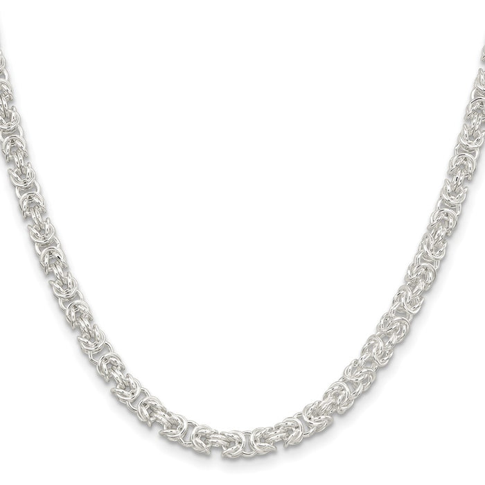 High-Quality 4.75mm Sterling Silver Byzantine Chain - Stylish & Affordable!-2