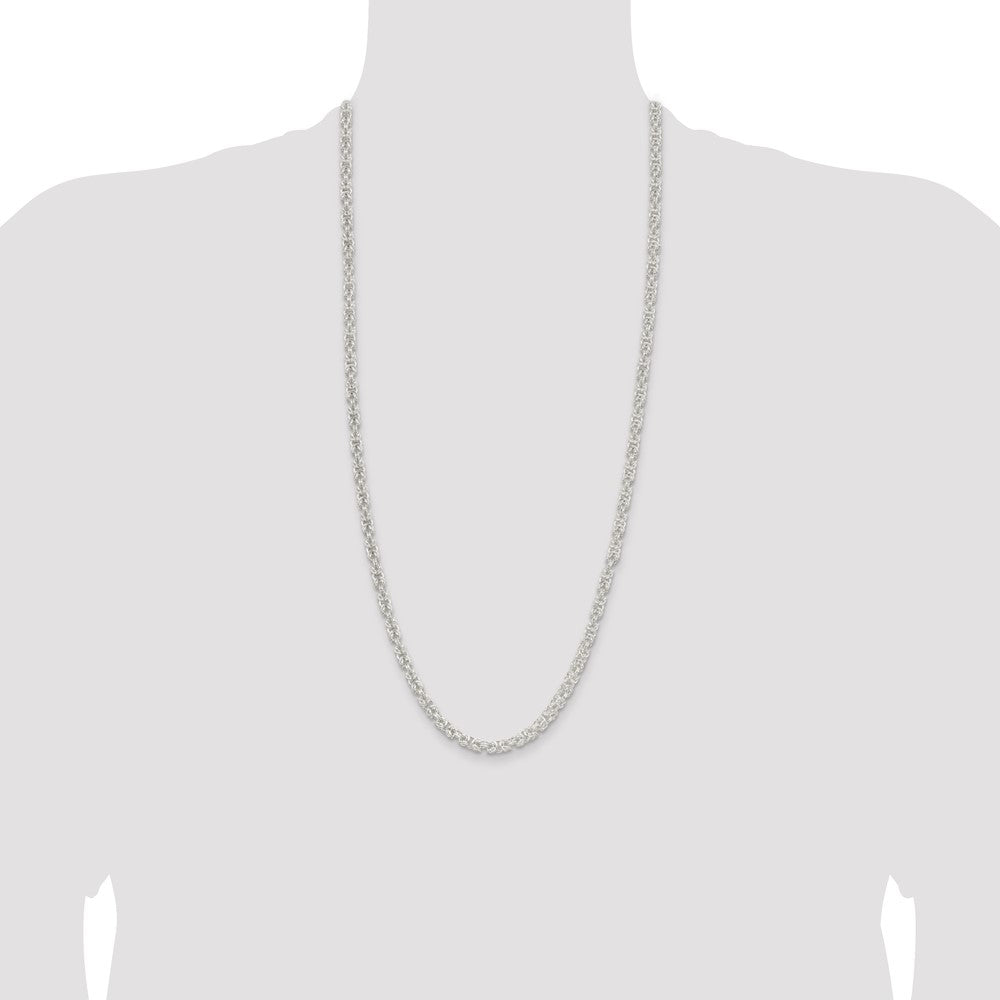 High-Quality 4.75mm Sterling Silver Byzantine Chain - Stylish & Affordable!