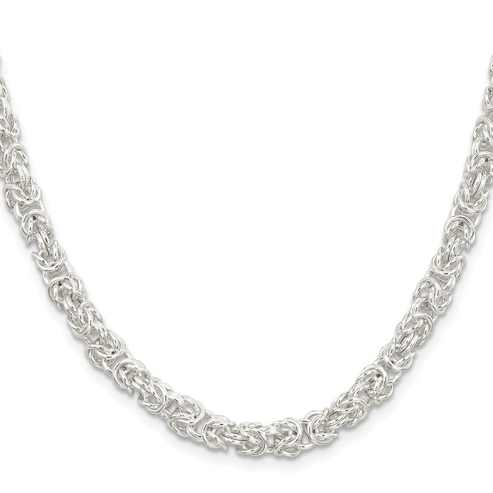 High-Quality 5.5mm Rounded Byzantine Chain in Sterling Silver - Stylish Value!