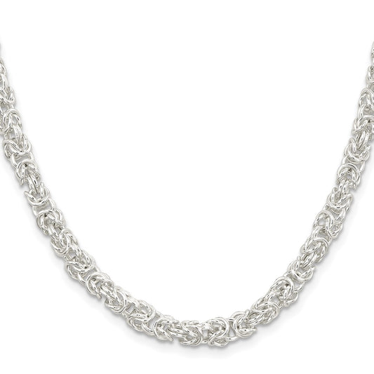 High-Quality 5.5mm Rounded Byzantine Chain in Sterling Silver - Stylish Value!