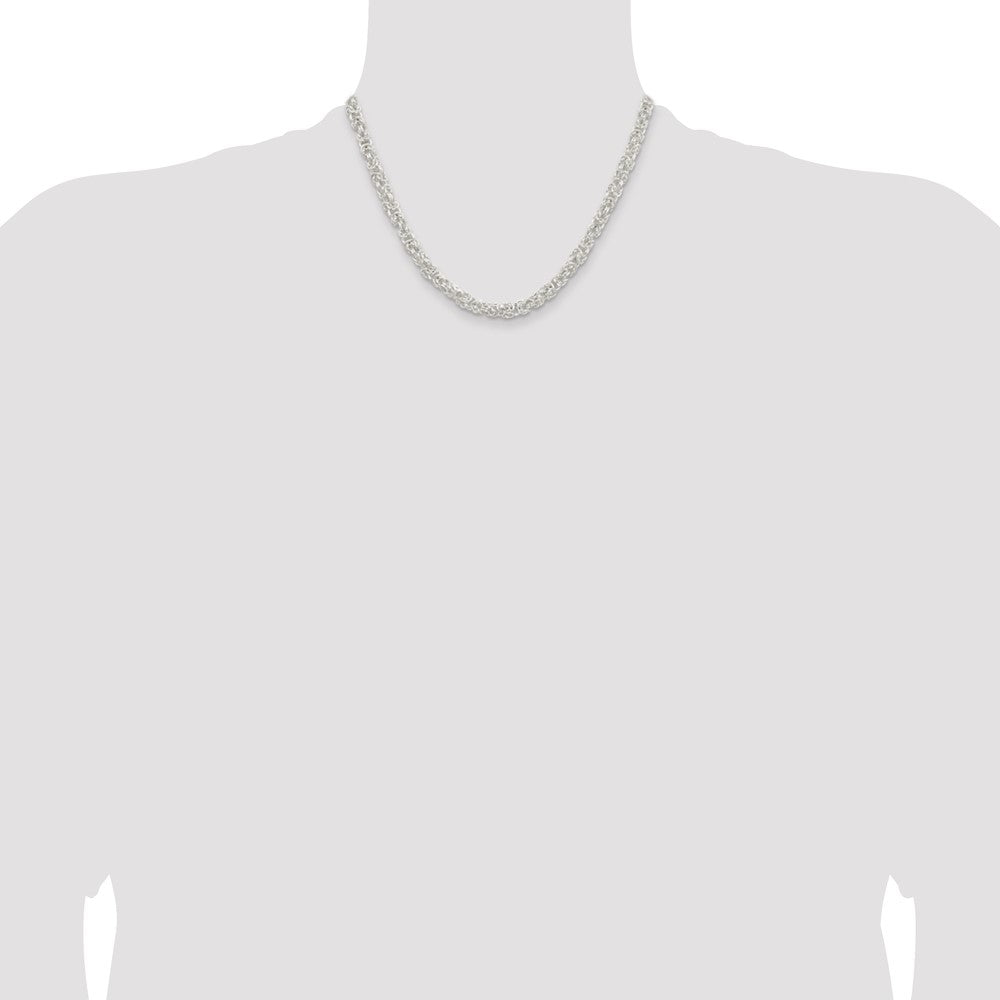 Buy Stylish 5.5mm Rounded Byzantine Chain in Sterling Silver - Affordable Luxury