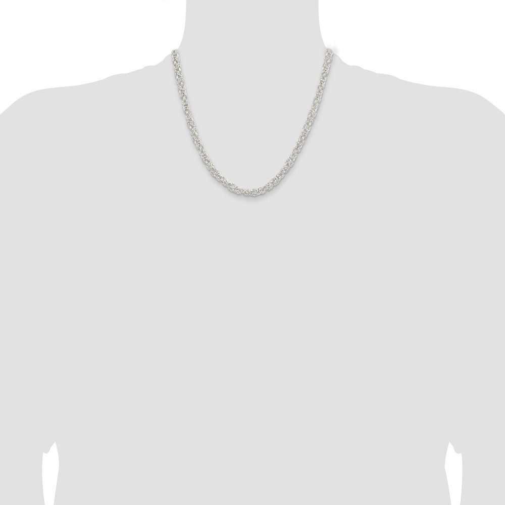 High-Quality 5.5mm Rounded Byzantine Chain in Sterling Silver - Stylish Value!